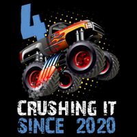 Monster Truck 4 Year Old Crushing It Since 2020 Birthday City Backpack