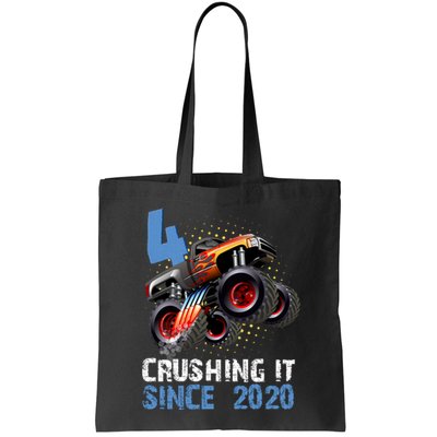 Monster Truck 4 Year Old Crushing It Since 2020 Birthday Bag