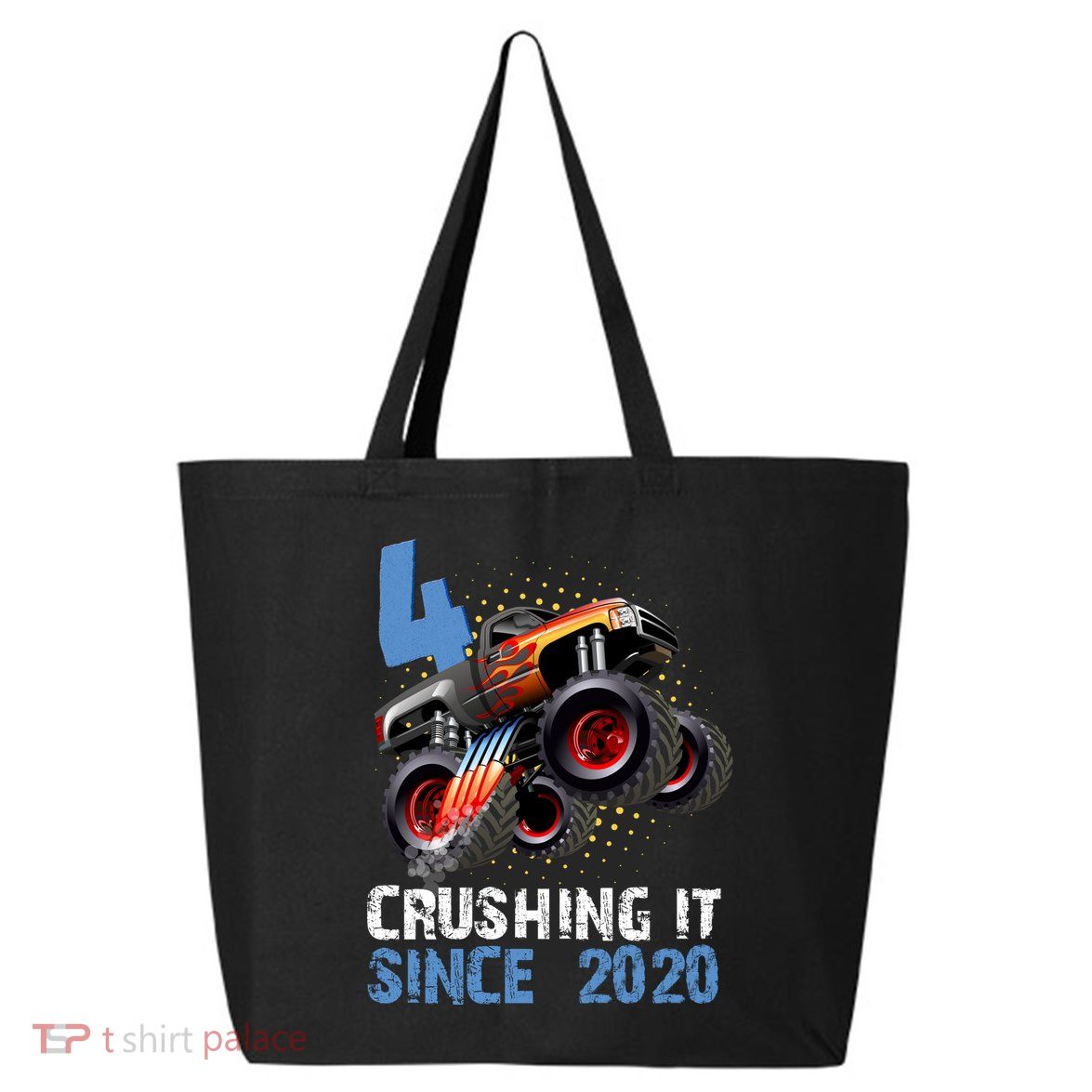 Monster Truck 4 Year Old Crushing It Since 2020 Birthday 25L Jumbo Tote