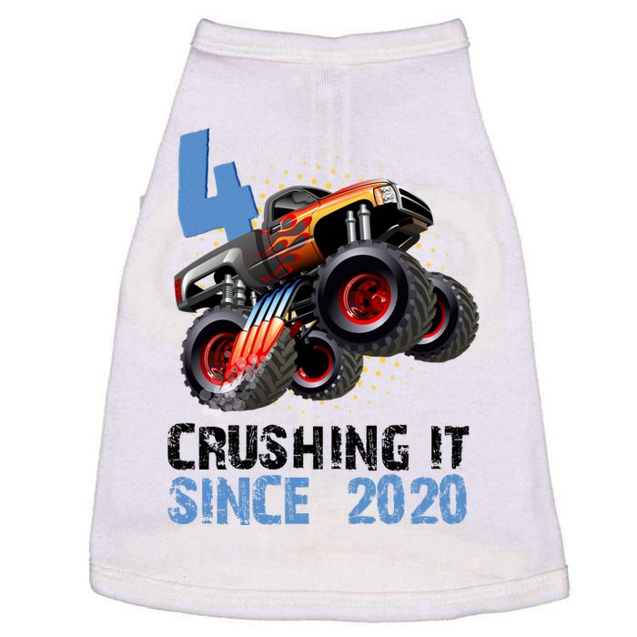 Monster Truck 4 Year Old Crushing It Since 2020 Birthday Doggie Tank