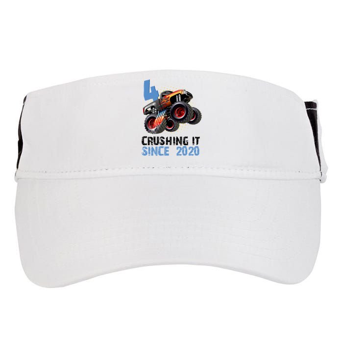 Monster Truck 4 Year Old Crushing It Since 2020 Birthday Adult Drive Performance Visor