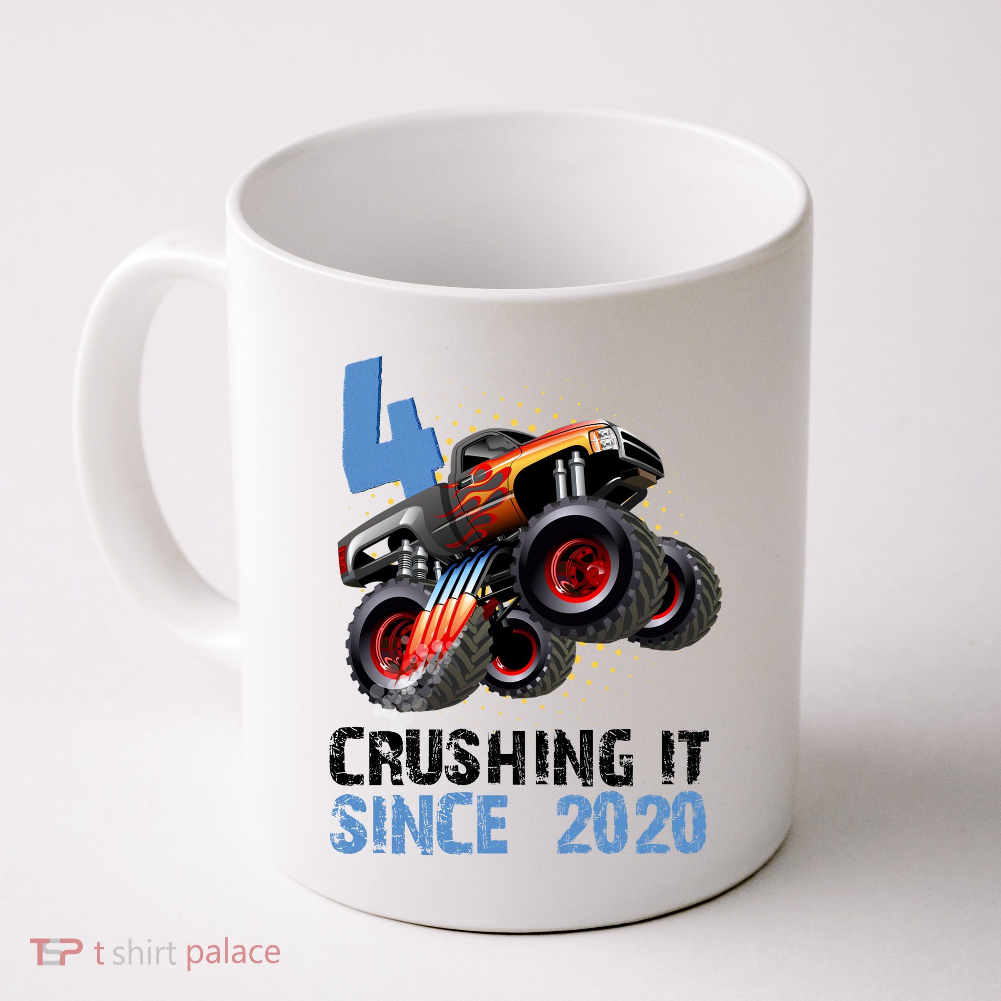 Monster Truck 4 Year Old Crushing It Since 2020 Birthday Mug
