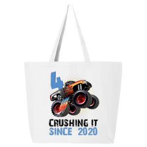 Monster Truck 4 Year Old Crushing It Since 2020 Birthday 25L Jumbo Tote