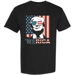 Merica Trump 4th Of July American Flag Republican Garment-Dyed Heavyweight T-Shirt