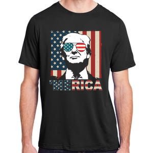 Merica Trump 4th Of July American Flag Republican Adult ChromaSoft Performance T-Shirt