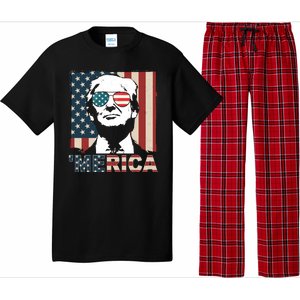 Merica Trump 4th Of July American Flag Republican Pajama Set