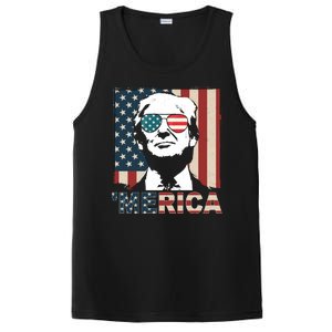 Merica Trump 4th Of July American Flag Republican PosiCharge Competitor Tank