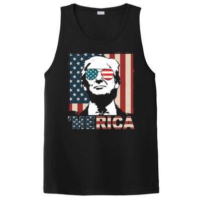 Merica Trump 4th Of July American Flag Republican PosiCharge Competitor Tank