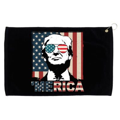 Merica Trump 4th Of July American Flag Republican Grommeted Golf Towel