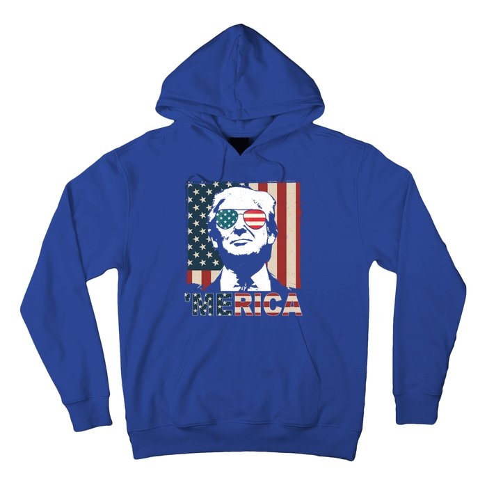 Merica Trump 4th Of July American Flag Republican Hoodie