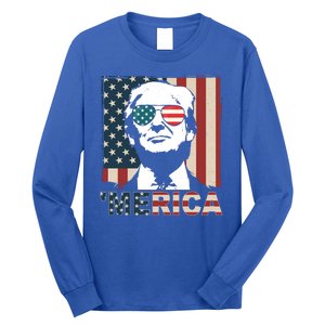 Merica Trump 4th Of July American Flag Republican Long Sleeve Shirt