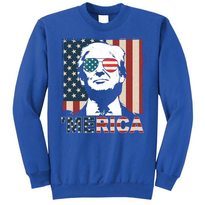 Merica Trump 4th Of July American Flag Republican Sweatshirt