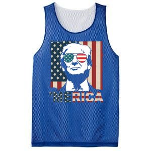 Merica Trump 4th Of July American Flag Republican Mesh Reversible Basketball Jersey Tank