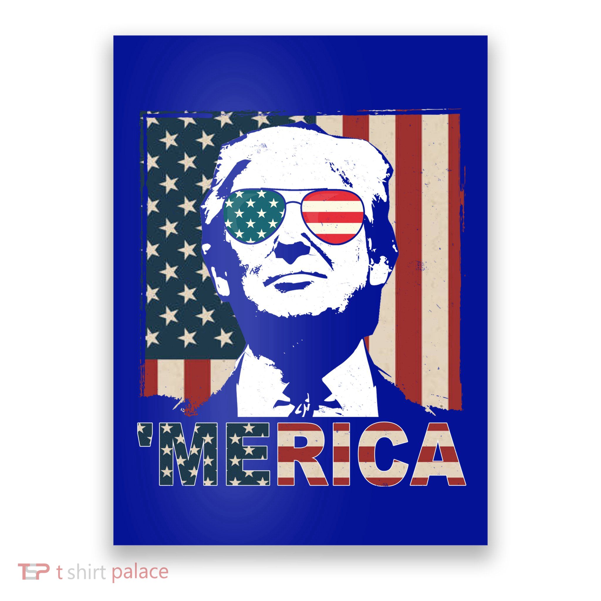 Merica Trump 4th Of July American Flag Republican Poster