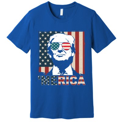 Merica Trump 4th Of July American Flag Republican Premium T-Shirt