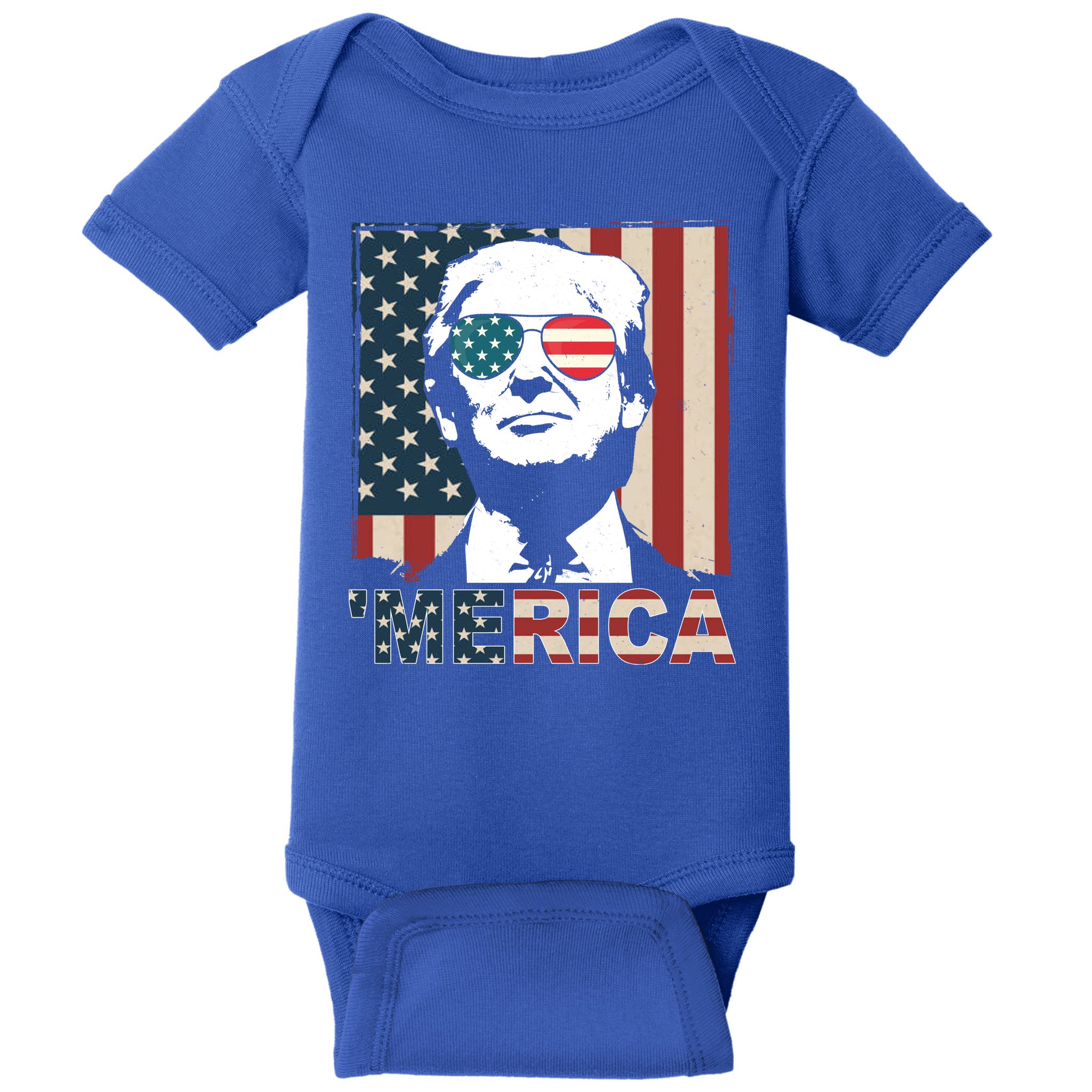 Merica Trump 4th Of July American Flag Republican Baby Bodysuit