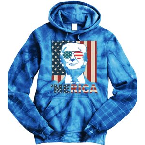 Merica Trump 4th Of July American Flag Republican Tie Dye Hoodie