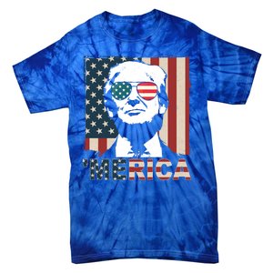 Merica Trump 4th Of July American Flag Republican Tie-Dye T-Shirt