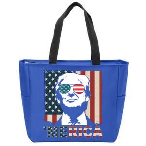 Merica Trump 4th Of July American Flag Republican Zip Tote Bag