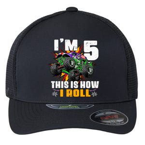 Monster Trucks 5th Birthday Party Five Years Flexfit Unipanel Trucker Cap