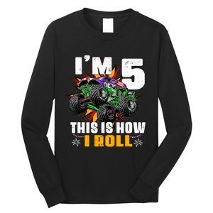 Monster Trucks 5th Birthday Party Five Years Long Sleeve Shirt