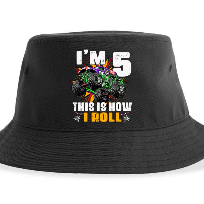 Monster Trucks 5th Birthday Party Five Years Sustainable Bucket Hat