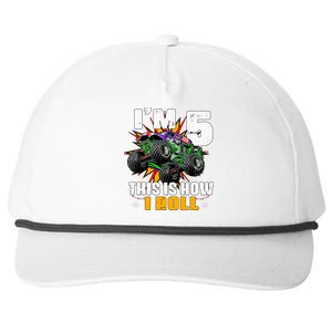 Monster Trucks 5th Birthday Party Five Years Snapback Five-Panel Rope Hat