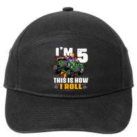 Monster Trucks 5th Birthday Party Five Years 7-Panel Snapback Hat