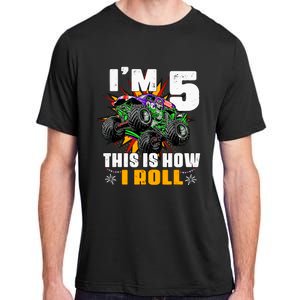 Monster Trucks 5th Birthday Party Five Years Adult ChromaSoft Performance T-Shirt