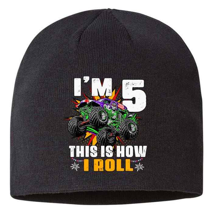 Monster Trucks 5th Birthday Party Five Years Sustainable Beanie