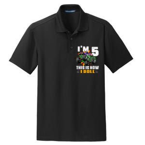 Monster Trucks 5th Birthday Party Five Years Dry Zone Grid Polo