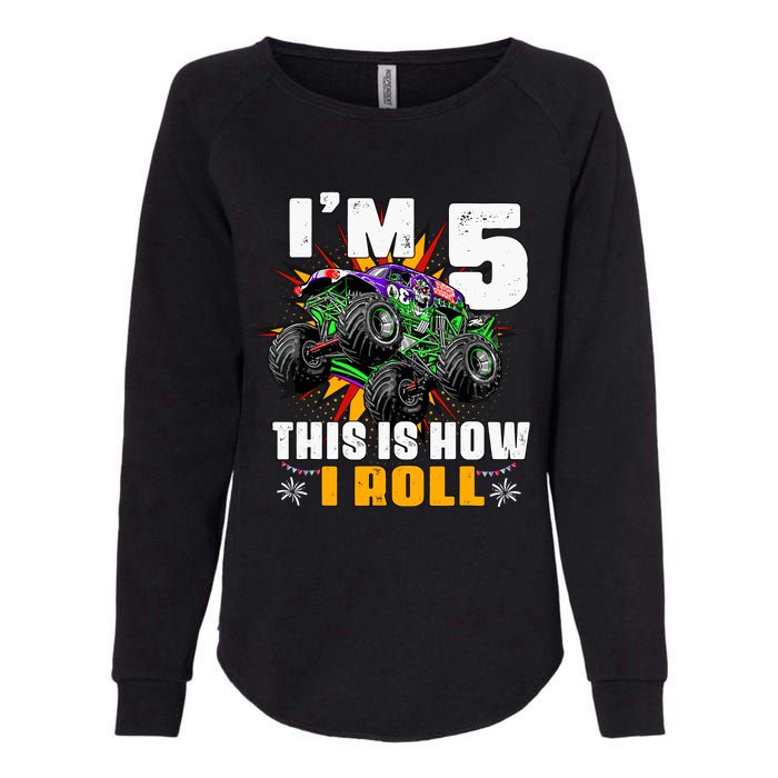 Monster Trucks 5th Birthday Party Five Years Womens California Wash Sweatshirt