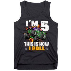 Monster Trucks 5th Birthday Party Five Years Tank Top