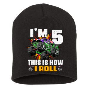 Monster Trucks 5th Birthday Party Five Years Short Acrylic Beanie