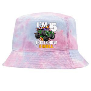 Monster Trucks 5th Birthday Party Five Years Tie-Dyed Bucket Hat