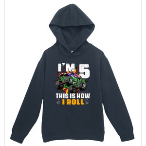 Monster Trucks 5th Birthday Party Five Years Urban Pullover Hoodie