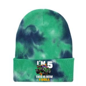 Monster Trucks 5th Birthday Party Five Years Tie Dye 12in Knit Beanie