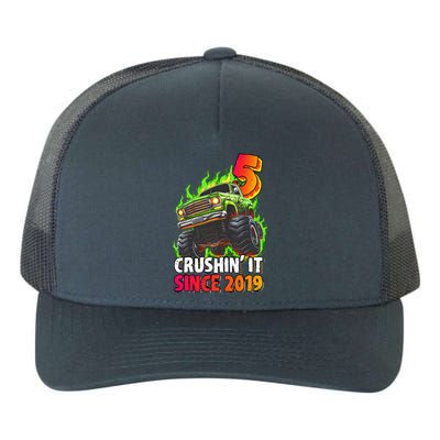 Monster Truck 5 Year Old  5th Birthday Party Born 2019  Yupoong Adult 5-Panel Trucker Hat