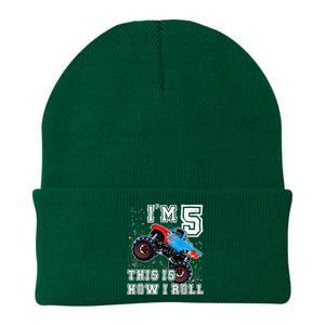 Monster Trucks 5th Birthday Party 5 Years Old Birthday Knit Cap Winter Beanie