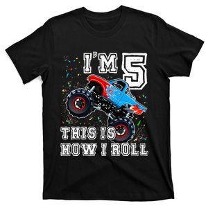 Monster Trucks 5th Birthday Party 5 Years Old Birthday T-Shirt