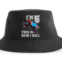 Monster Trucks 5th Birthday Party 5 Years Old Birthday Sustainable Bucket Hat