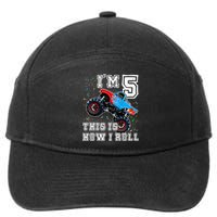 Monster Trucks 5th Birthday Party 5 Years Old Birthday 7-Panel Snapback Hat