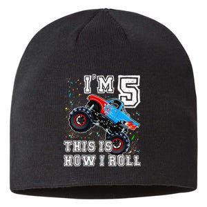 Monster Trucks 5th Birthday Party 5 Years Old Birthday Sustainable Beanie