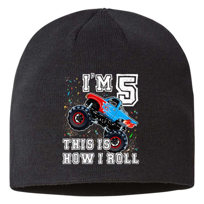 Monster Trucks 5th Birthday Party 5 Years Old Birthday Sustainable Beanie