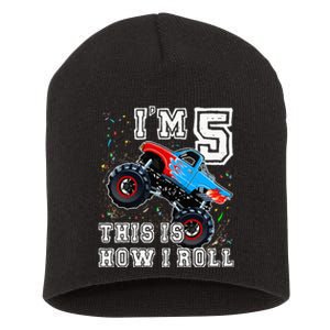 Monster Trucks 5th Birthday Party 5 Years Old Birthday Short Acrylic Beanie