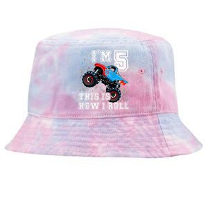 Monster Trucks 5th Birthday Party 5 Years Old Birthday Tie-Dyed Bucket Hat