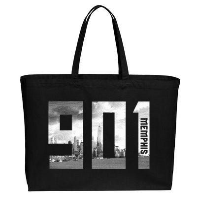 Memphis Tennessee 901 Area Code Skyline Cotton Canvas Jumbo Tote