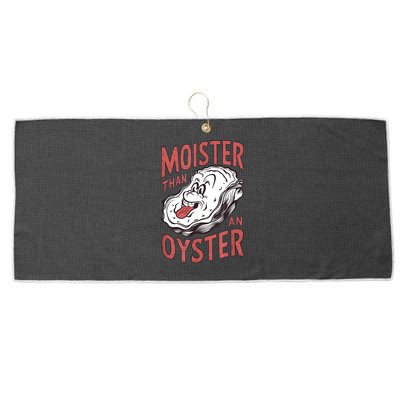 Moister Than An Oyster Funny Shucking Shellfish Shucker Large Microfiber Waffle Golf Towel