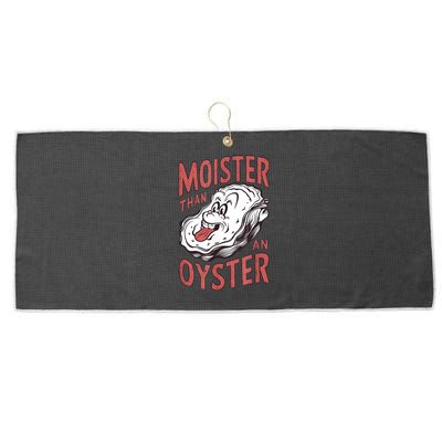 Moister Than An Oyster Funny Shucking Shellfish Shucker Large Microfiber Waffle Golf Towel