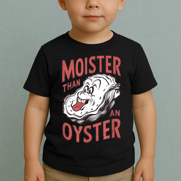Moister Than An Oyster Funny Shucking Shellfish Shucker Toddler T-Shirt